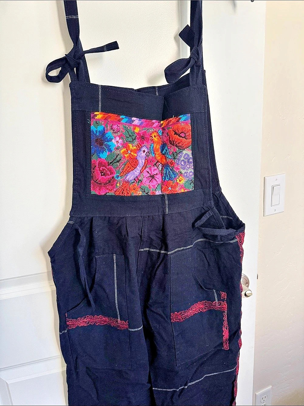 Navy blue- Guatemalan Embroidered Jumpsuit